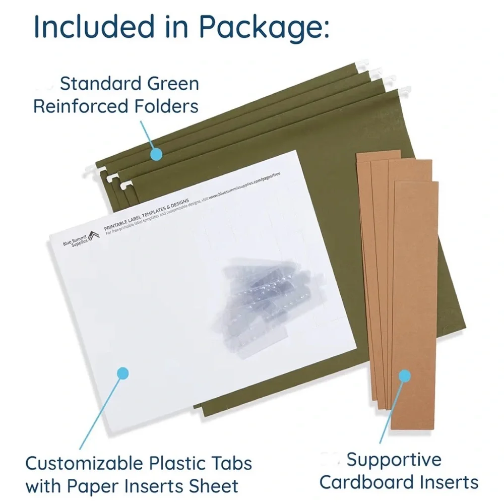 48 Pack Olive Green 2” Expanding File Folder 8.5”x11” (A230)